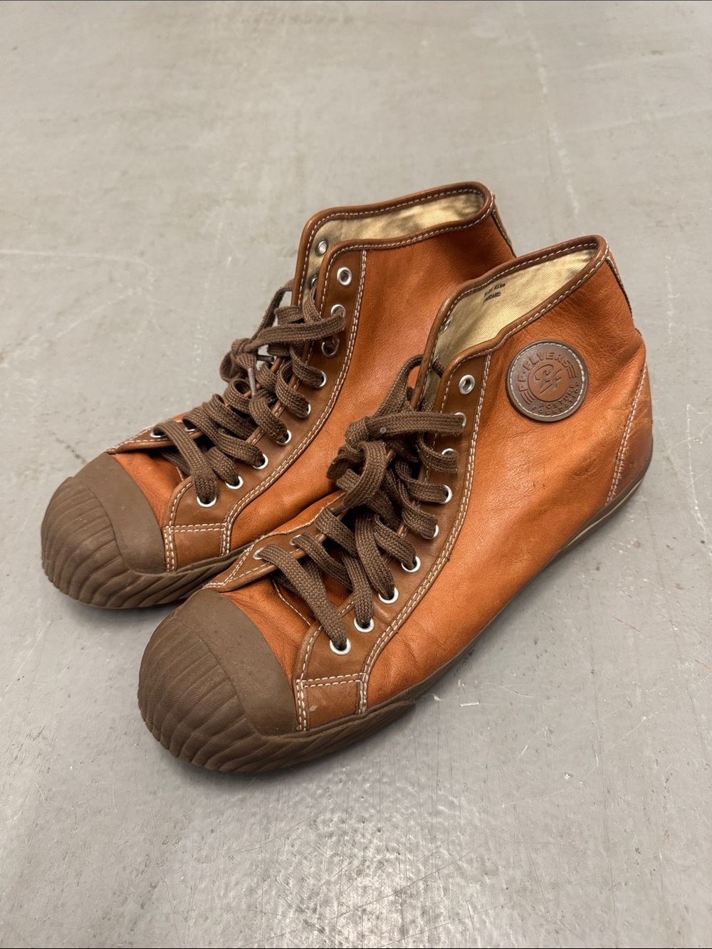 P.F. Flyers Dark Brown Leather Sneakers Men’s 13